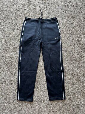 KENZO‎ Men's Track Pants Side Stripe Size Medium Black White